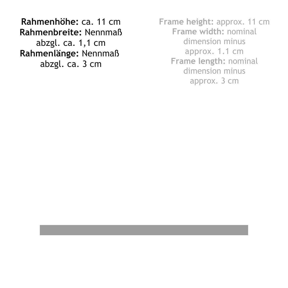 Piktogramm für die Rahmen der Serie x00 mit Rahmenhöhe 11cm.