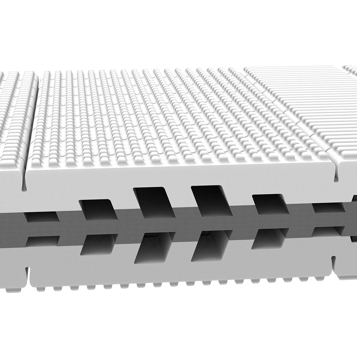 CloseUp Nahaufnahme der Schulterzone in dem Lattoflex Matratzenkern.